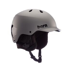 Bern Watts Classic Snowboard Helmet - Matte Grey with Black Liner, Small Size